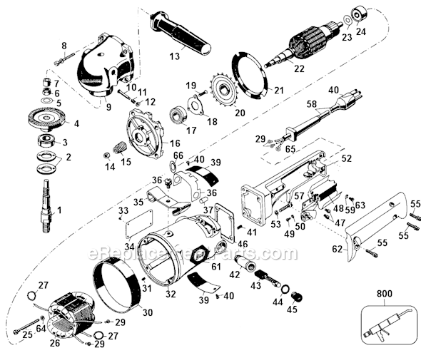 Page A Diagram and Parts List for 4052 Type 1 Black and Decker Sander Polisher